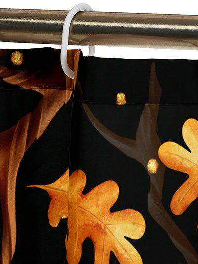 Halloween Bathroom Decor Set: Bat & Pumpkin Shower Curtain and Mat Collection