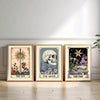 Celestial Mystical Tarot Card Art Set: The Sun, The Moon, The Star - Earthy Boho Astrology Posters