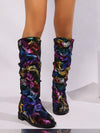 Butterfly Dreams: Fashionable Mid-Calf Boots with Plush Sheepskin Texture