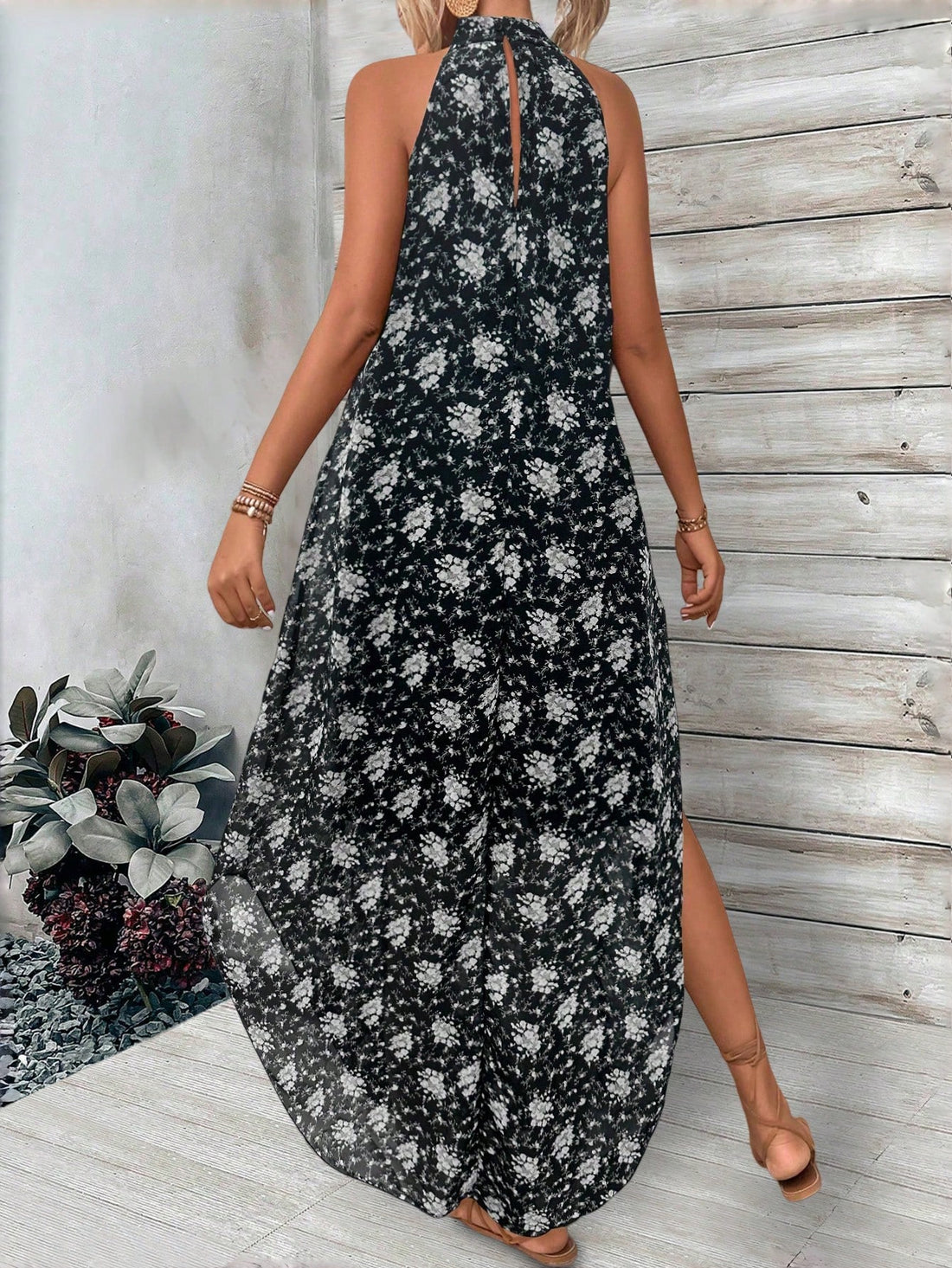 Introducing the Floral Breeze Halter Neck Dress, the perfect choice for embracing summer in style. With its vibrant floral pattern and elegant halter neck design, this dress is sure to make you stand out. Made with high-quality materials, you'll stay cool and comfortable while looking effortlessly chic. 