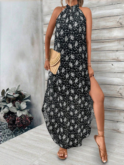 Floral Breeze Halter Neck Dress: Embrace Summer with Style