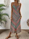 Bohemian Bliss: Floral Printed V-Neck Spaghetti Strap Maxi Dress for Effortless Vacation Style