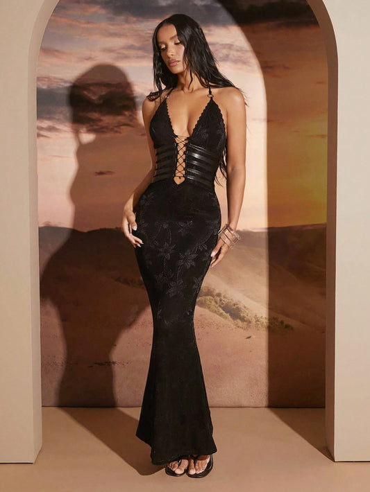 Indulge in a touch of Black Magic with our Haute Sophisticated Lace Bodycon Maxi Dress. Exude elegance in this stunning black dress, designed with intricate lace and a flattering bodycon fit. Perfect for special occasions, this dress will make you feel like a true fashionista.