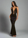 Black Magic: Haute Sophisticated Lace Bodycon Maxi Dress