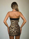 Shine Bright in the Sequin Leopard Print Strapless Bodycon Tube Dress