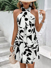 Floral Elegance: Women's Sleeveless Halter Neck Dress