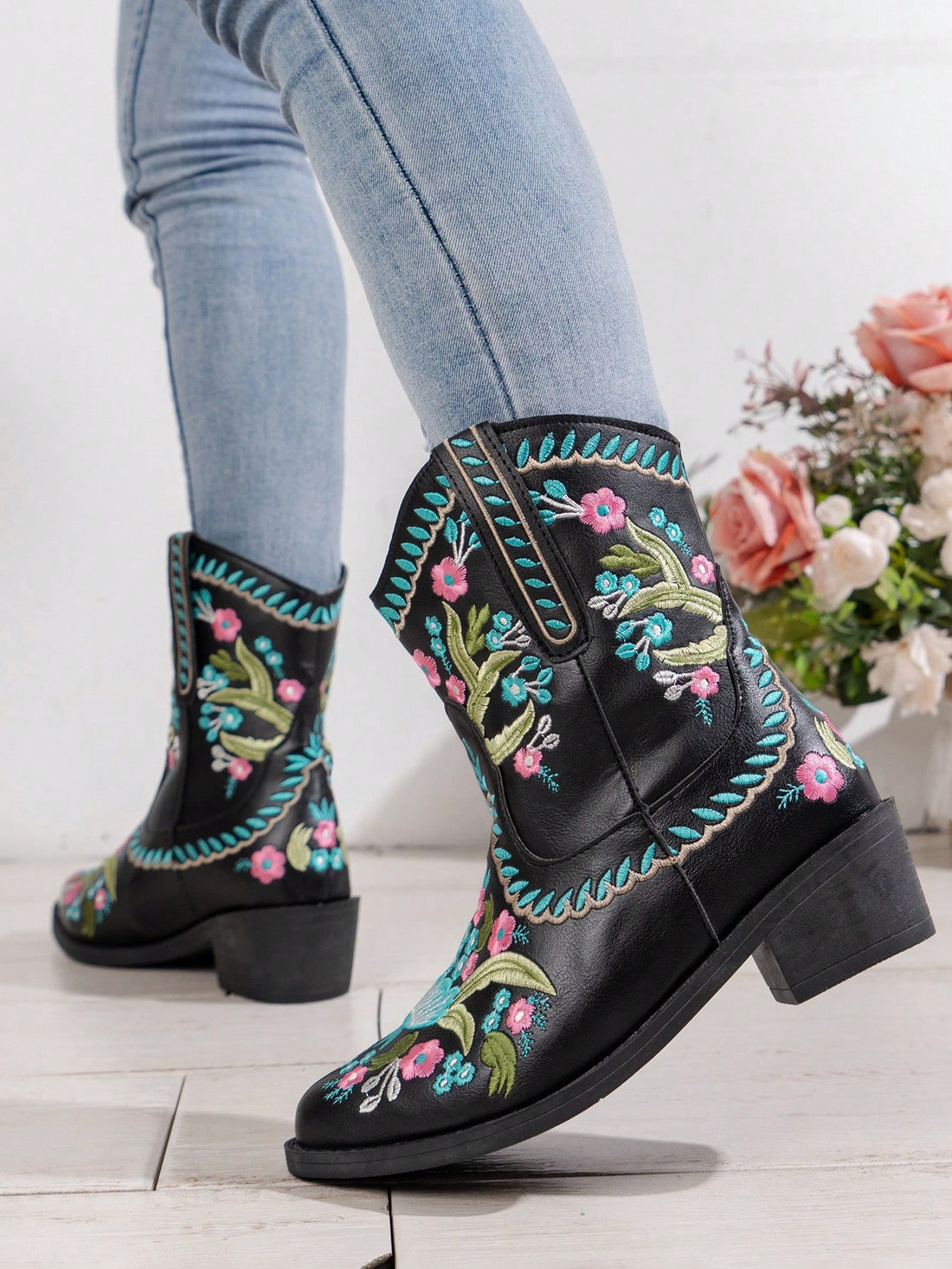 Step out in style with our Vintage Chic Embroidered Knee-High Boots for Women. These boots feature elegant embroidery and a thick high heel for a fashionable yet comfortable look. With a vintage touch and modern design, these boots are perfect for any occasion. Add a chic twist to your wardrobe with these must-have boots.