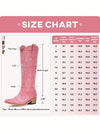 Sparkly Rhinestone Western Cowboy Boots for Women - Retro Knee-High Vintage Style with Classic Embroidery and Chunky Heel