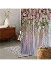 Vintage Floral Sheer Valance Waterproof Shower Curtain - Arts Themed Design with 12 Hooks