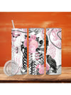 Skull Flower Pink Insulated Water Bottle: Ideal for Halloween, Gym, and Outdoor Sportsull