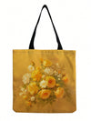 Van Gogh Floral Canvas Tote Bag: Aesthetic Art Handbag for Art Lovers