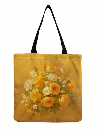 Van Gogh Floral Canvas Tote Bag: Aesthetic Art Handbag for Art Lovers