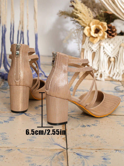 Sophisticated Allure: Cross-Strap Women's High Heeled Shoes