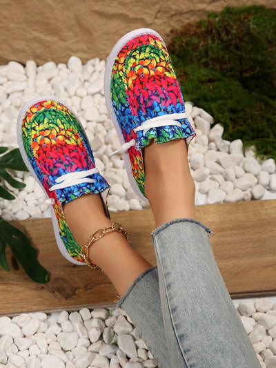 Chic Canvas Graffiti Slip-On Shoes: Fashionable and Versatile