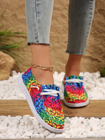 Chic Canvas Graffiti Slip-On Shoes: Fashionable and Versatile