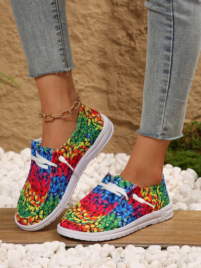 Chic Canvas Graffiti Slip-On Shoes: Fashionable and Versatile