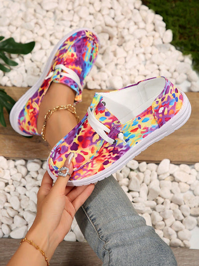 Chic Canvas Graffiti Slip-On Shoes: Fashionable and Versatile