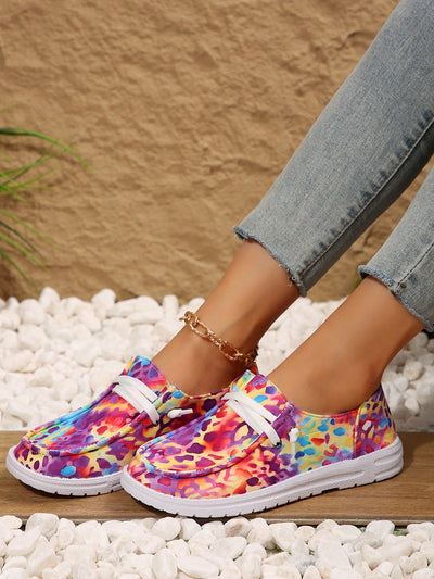 Chic Canvas Graffiti Slip-On Shoes: Fashionable and Versatile