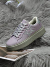 Shimmering Star Couple Sneakers: Purple and Silver Streetwear for Women