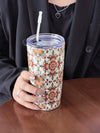 Bohemian Floral Pattern Cold Cup - Vacuum Flask Thermal Water Bottle