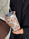 Bohemian Floral Pattern Cold Cup - Vacuum Flask Thermal Water Bottle