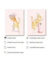 Cute Cat Cowgirl Art Poster Set: Girly Fashion Canvas Prints for Home Decoration