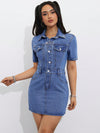 Stay Cool and Stylish in the Flap Pocket Button Front Denim Dress for Summer