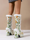 Y2K Punk Chic: Knee-High Plush Thick Boots for Trendsetting Women