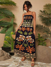 Women's Summer Printed Bustier Spaghetti Strap Dress - Perfect for Holiday Getaways