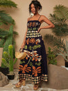 Women's Summer Printed Bustier Spaghetti Strap Dress - Perfect for Holiday Getaways