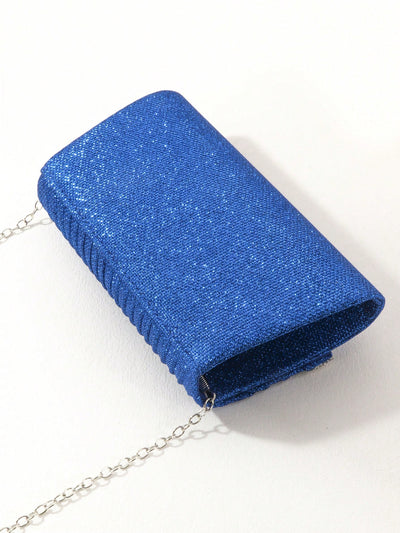 Sparkling Elegance: Mini Glitter Evening Bag with Rhinestone Decor