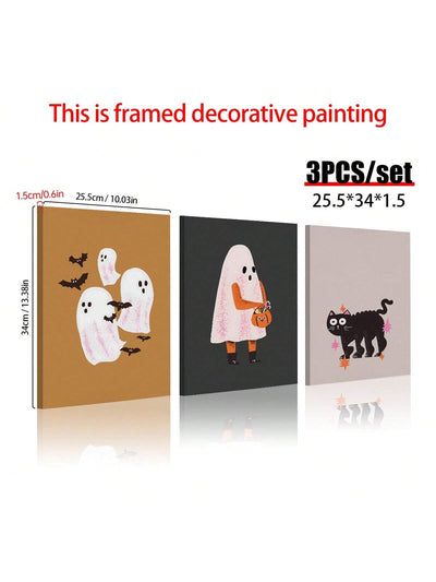 Spooky Halloween Prints: 3-Piece Set for Your Home Décor Needs