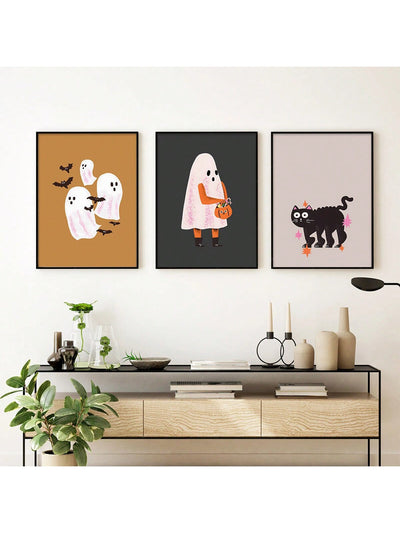 Spooky Halloween Prints: 3-Piece Set for Your Home Décor Needs