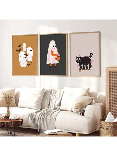 Spooky Halloween Prints: 3-Piece Set for Your Home Décor Needs