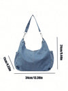 Vintage Blue Distressed Slouchy Shoulder Bag: Perfect College & Work Bag for Women