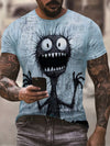 Fun and Playful Men's Cartoon Printed Short Sleeve T-Shirt for Summer