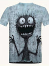 Fun and Playful Men's Cartoon Printed Short Sleeve T-Shirt for Summer