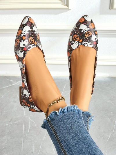 Elegant Floral Print Pointed Toe Loafers: Step into Style