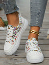 White Campus Chic: Lace-Up Color Block Sneakers