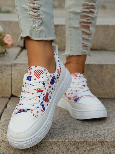 White Campus Chic: Lace-Up Color Block Sneakers