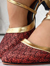 Red Glitter Latin Dance Shoes: Sparkle on the Dance Floor!