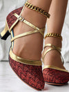 Red Glitter Latin Dance Shoes: Sparkle on the Dance Floor!