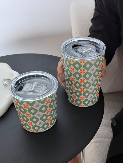 Plaid Flower Insulated Water Bottle: Keep Your Drinks Hot or Cold on the Go