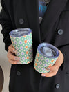 Plaid Flower Insulated Water Bottle: Keep Your Drinks Hot or Cold on the Go