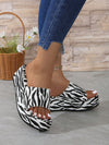 Funky Zebra Print Platform Wedge Slippers: A Stylish Addition to Your Shoe Collection