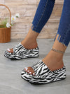 Funky Zebra Print Platform Wedge Slippers: A Stylish Addition to Your Shoe Collection