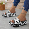 Funky Zebra Print Platform Wedge Slippers: A Stylish Addition to Your Shoe Collection