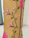 Floral Delight: Women's Embroidered Flower Platform Slip-On Boots