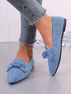 Blue Bowknot Slip-On Shoes: Fashionable and Comfortable for Any Occasion