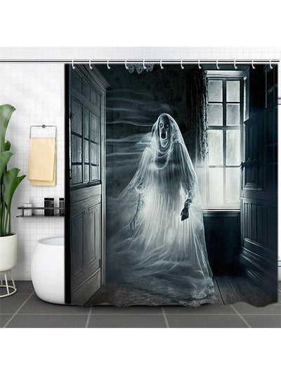 Transform your bathroom into a spooky Halloween retreat with our Ghost Printed Shower Curtain Set! The hauntingly beautiful design features a ghostly motif, adding a touch of eerie elegance to your décor. Crafted with durable materials, this set is perfect for creating a creepy atmosphere for your bathroom.